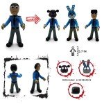 Toysvill Inspired by Five Nights at Freddy Game Action Figures Toys (FNAF) Toy, Set 6 pcs, Height 6in [Nightmare Foxy, Freddy, Bonnie, Fazbear, Chica and Human Security] with Masks