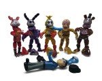 Toysvill Inspired by Five Nights at Freddy Game Action Figures Toys (FNAF) Toy, Set 6 pcs, Height 6in [Nightmare Foxy, Freddy, Bonnie, Fazbear, Chica and Human Security] with Masks