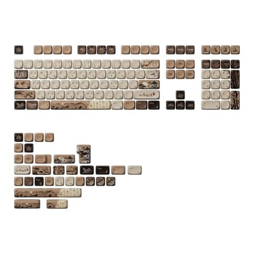Akko PBT Keycaps Set, Mountain Seclusion MOA Profile 140-Key PBT Keycaps for Mechanical Keyboards
