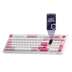 Akko 5098B Wireless Gaming Keyboard with Screen, Prunus Lannesiana Keyboard with Scroll Wheel, Hot-Swappable Mechanical Keyboard with Numberpad, RGB Gasket Keyboard, Piano Pre Lubed Switch