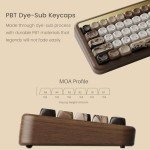 Akko Mechanical Gaming Keyboard with Walnut Wooden Case, MU01 Mountain Seclusion 65% 68-Key RGB 2.4G Wireless/Bluetooth/Wired Hot-swappable Keyboard with PBT Dye-Sub Keycaps for Mac & Win