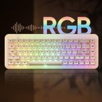 Akko YU01 Mechanical Gaming Keyboard with Transparent Keycaps, RGB Backlit, Hot Swappable, 2.4G Wireless/Bluetooth/Wired, 68-Key, for Mac & Win (Antique Jade, V3 Piano Pro Switch)