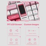 Akko 5098B Wireless Gaming Keyboard with Screen, Prunus Lannesiana Keyboard with Scroll Wheel, Hot-Swappable Mechanical Keyboard with Numberpad, RGB Gasket Keyboard, Piano Pre Lubed Switch