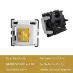 Akko V3 Penguin Tactile Silent Keyboard Switch for Mechanical Gaming Keyboard, 5-Pin 43gf Quiet Pre-Lubed Switches with Standard MX Structure (45pcs)