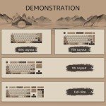 Akko PBT Keycaps Set, Mountain Seclusion MOA Profile 140-Key PBT Keycaps for Mechanical Keyboards