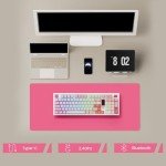 Akko 5098B Wireless Gaming Keyboard with Screen, Prunus Lannesiana Keyboard with Scroll Wheel, Hot-Swappable Mechanical Keyboard with Numberpad, RGB Gasket Keyboard, Piano Pre Lubed Switch