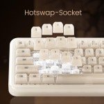 Akko YU01 Mechanical Gaming Keyboard with Transparent Keycaps, RGB Backlit, Hot Swappable, 2.4G Wireless/Bluetooth/Wired, 68-Key, for Mac & Win (Antique Jade, V3 Piano Pro Switch)