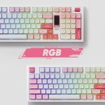 Akko 5098B Wireless Gaming Keyboard with Screen, Prunus Lannesiana Keyboard with Scroll Wheel, Hot-Swappable Mechanical Keyboard with Numberpad, RGB Gasket Keyboard, Piano Pre Lubed Switch