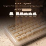 Akko YU01 Mechanical Gaming Keyboard with Transparent Keycaps, RGB Backlit, Hot Swappable, 2.4G Wireless/Bluetooth/Wired, 68-Key, for Mac & Win (Antique Jade, V3 Piano Pro Switch)