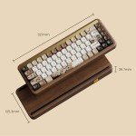 Akko Mechanical Gaming Keyboard with Walnut Wooden Case, MU01 Mountain Seclusion 65% 68-Key RGB 2.4G Wireless/Bluetooth/Wired Hot-swappable Keyboard with PBT Dye-Sub Keycaps for Mac & Win