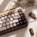 Akko Mechanical Gaming Keyboard with Walnut Wooden Case, MU01 Mountain Seclusion 65% 68-Key RGB 2.4G Wireless/Bluetooth/Wired Hot-swappable Keyboard with PBT Dye-Sub Keycaps for Mac & Win