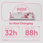 Akko 5098B Wireless Gaming Keyboard with Screen, Prunus Lannesiana Keyboard with Scroll Wheel, Hot-Swappable Mechanical Keyboard with Numberpad, RGB Gasket Keyboard, Piano Pre Lubed Switch