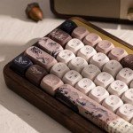 Akko Mechanical Gaming Keyboard with Walnut Wooden Case, MU01 Mountain Seclusion 65% 68-Key RGB 2.4G Wireless/Bluetooth/Wired Hot-swappable Keyboard with PBT Dye-Sub Keycaps for Mac & Win