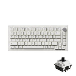 Akko 5075B Plus Air 75% Mechanical Keyboard Gasket Mount Hot Swappable RGB Wireless/Bluetooth/Wired Gaming Keyboard with PBT Dye-Sub Cherry Profile Keycaps for Mac/Win/Web（V3 Piano Pro Switch）
