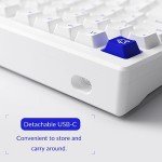 Akko Mechanical Gaming Keyboard MOD 007B PC, 75% Layout Gasket Mounted White Wireless Keyboard Cherry Profile V3 Pro Piano Switch