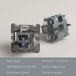 Akko V3 Silver Pro Keyboard Switch with Dustproof Stem for Mechanical Gaming Keyboard, 5-Pin Linear Pre-Lubed Switches (45pcs)