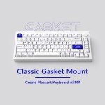 Akko Mechanical Gaming Keyboard MOD 007B PC, 75% Layout Gasket Mounted White Wireless Keyboard Cherry Profile V3 Pro Piano Switch