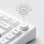 Akko Mechanical Gaming Keyboard MOD 007B PC, 75% Layout Gasket Mounted White Wireless Keyboard Cherry Profile V3 Pro Piano Switch