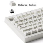 Akko 5075B Plus Air 75% Mechanical Keyboard Gasket Mount Hot Swappable RGB Wireless/Bluetooth/Wired Gaming Keyboard with PBT Dye-Sub Cherry Profile Keycaps for Mac/Win/Web（V3 Piano Pro Switch）