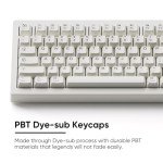 Akko 5075B Plus Air 75% Mechanical Keyboard Gasket Mount Hot Swappable RGB Wireless/Bluetooth/Wired Gaming Keyboard with PBT Dye-Sub Cherry Profile Keycaps for Mac/Win/Web（V3 Piano Pro Switch）