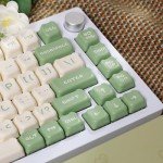 Akko Keycaps Set, Matcha Bear OEM Profile 122-Key PBT Keycaps for Mechanical Keyboards