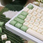 Akko Keycaps Set, Matcha Bear OEM Profile 122-Key PBT Keycaps for Mechanical Keyboards
