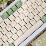Akko Keycaps Set, Matcha Bear OEM Profile 122-Key PBT Keycaps for Mechanical Keyboards