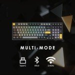 Akko 3098B Hot-swappable Mechanical Keyboard with RGB Backlight, PBT Keycaps, Black&Gold Creamy Gaming Keyboard with Number Pad Software for Mac & Win