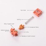 Akko Rosewood Keyboard Switch for Mechanical Gaming Keyboard, 5-Pin 40gf Linear Pre-Lubed Switches (45pcs)