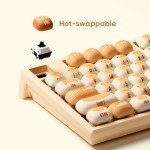 MONSGEEK AKKO x MG108B Bun Wonderland Mechanical Keyboard Hot-Swappable Multi-Mode Gaming Keyboard with PBT Dye-Sub MOG Profile Keycaps Pre Lubed Piano Switch