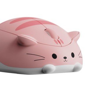 Akko Cat Theme Wireless Gaming Mouse, 2.4G GHz with a USB Receiver, Cute Optical Cordless Cartoon Mice for Computer/Laptop/Desktop/PC, Compatible with Mac/Win (Pink Angie)