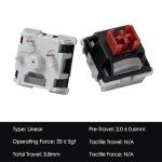 Akko Dracula Linear Keyboard Switch with Diffuser for Backlit Mechanical Gaming Keyboard, 5-Pin 35gf Pre-Lubed Switches with Standard MX Structure (45pcs)