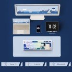 Akko 5098B Wireless Gaming Keyboard with Screen, Santorini Mechanical Keyboard with Scroll Wheel, Hot-Swappable Gaming Keyboard with Numberpad, RGB Gasket Keyboard, Piano Pre Lubed Switch