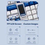 Akko 5098B Wireless Gaming Keyboard with Screen, Santorini Hot-Swappable Mechanical Keyboard with Scroll Wheel, Numberpad, RGB Gasket, Piano Pre Lubed Switch