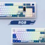 Akko 5098B Wireless Gaming Keyboard with Screen, Santorini Hot-Swappable Mechanical Keyboard with Scroll Wheel, Numberpad, RGB Gasket, Piano Pre Lubed Switch