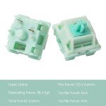 Akko Botany Keyboard Switch for Mechanical Gaming Keyboard, 5-Pin 38gf Linear Pre-Lubed Switches (45pcs)