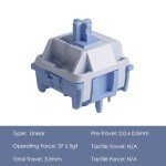 Akko Mirror Keyboard Switch for Mechanical Gaming Keyboard, 5-Pin 37gf Linear Pre-Lubed Key Switches Custom Keyboard Switch(45pcs)