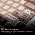 Akko PBT Keycaps Set, Mountain Seclusion Cherry Profile 140-Key PBT Keycaps for Mechanical Keyboards
