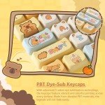 Akko PBT Keycaps Set, Capybara Keycap Mao Profile 142-Key Keycaps for Mechanical Keyboards