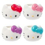 Silver Buffalo Sanrio Hello Kitty Different Color Bows 4 Pack Ceramic 3D Sculpted Mini Cup Set, Perfect as a Sugar, Cream, or Milk Set, 3.5 Ounces