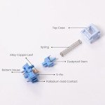 Akko Mirror Keyboard Switch for Mechanical Gaming Keyboard, 5-Pin 37gf Linear Pre-Lubed Key Switches Custom Keyboard Switch(45pcs)