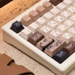 Akko PBT Keycaps Set, Mountain Seclusion Cherry Profile 140-Key PBT Keycaps for Mechanical Keyboards