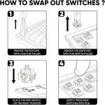 Akko Mirror Keyboard Switch for Mechanical Gaming Keyboard, 5-Pin 37gf Linear Pre-Lubed Key Switches Custom Keyboard Switch(45pcs)