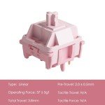 Akko Stellar Rose Switch for Mechanical Gaming Keyboard, 5-Pin 37gf Linear Pre-Lubed Key Switches Custom Keyboard Switch(45pcs)