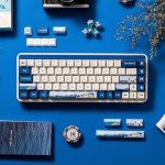 Akko JIN01 Santorini 65% Mechanical Keyboard RGB 2.4G Wireless/Bluetooth/Wired Hot Swappable Gasket Mounted Aluminum Gaming Keyboard with PBT Dye-Sub Keycaps for Mac & Win（Rosewood Switch, White