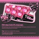 Akko Pink Phantom MOA Profile Keycaps Set - 139-Key PBT PC Custom Keycaps for Full Size, 96%, 75%, 65%, 60% Keyboard