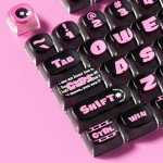 Akko Pink Phantom MOA Profile Keycaps Set - 139-Key PBT PC Custom Keycaps for Full Size, 96%, 75%, 65%, 60% Keyboard