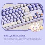 Akko PBT Keycap Set, Magic Lop Bunny Keycap Set MOG Profile 146-Key Keycaps for Mechanical Keyboards