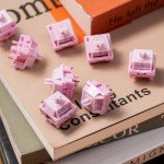 Akko Stellar Rose Switch for Mechanical Gaming Keyboard, 5-Pin 37gf Linear Pre-Lubed Key Switches Custom Keyboard Switch(45pcs)