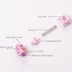 Akko Stellar Rose Switch for Mechanical Gaming Keyboard, 5-Pin 37gf Linear Pre-Lubed Key Switches Custom Keyboard Switch(45pcs)